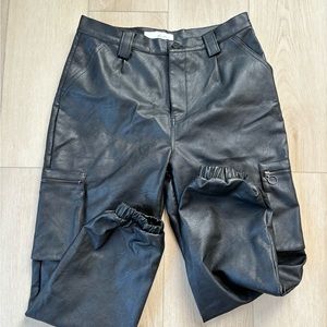KanCan leather cargo jogger